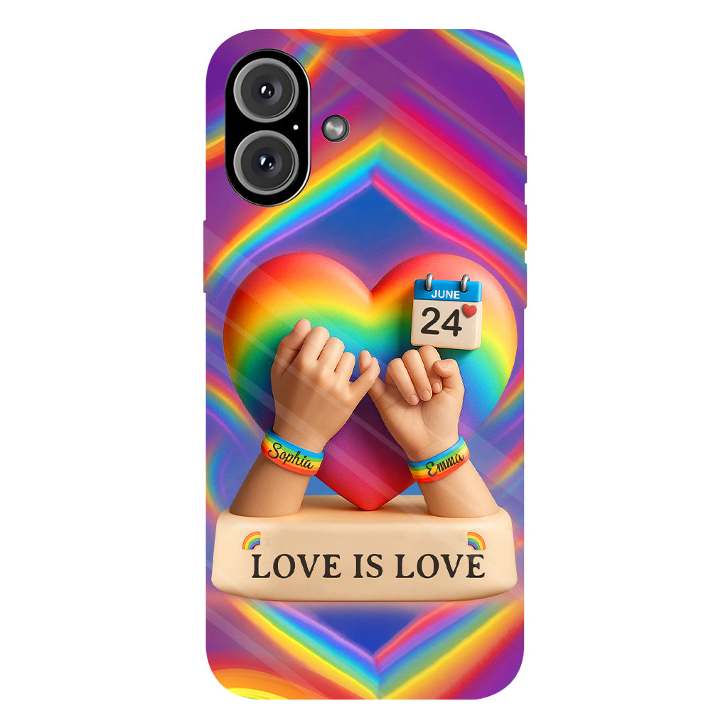 Love Is Love - Personalized LGBT Support Full Print Phone Case
