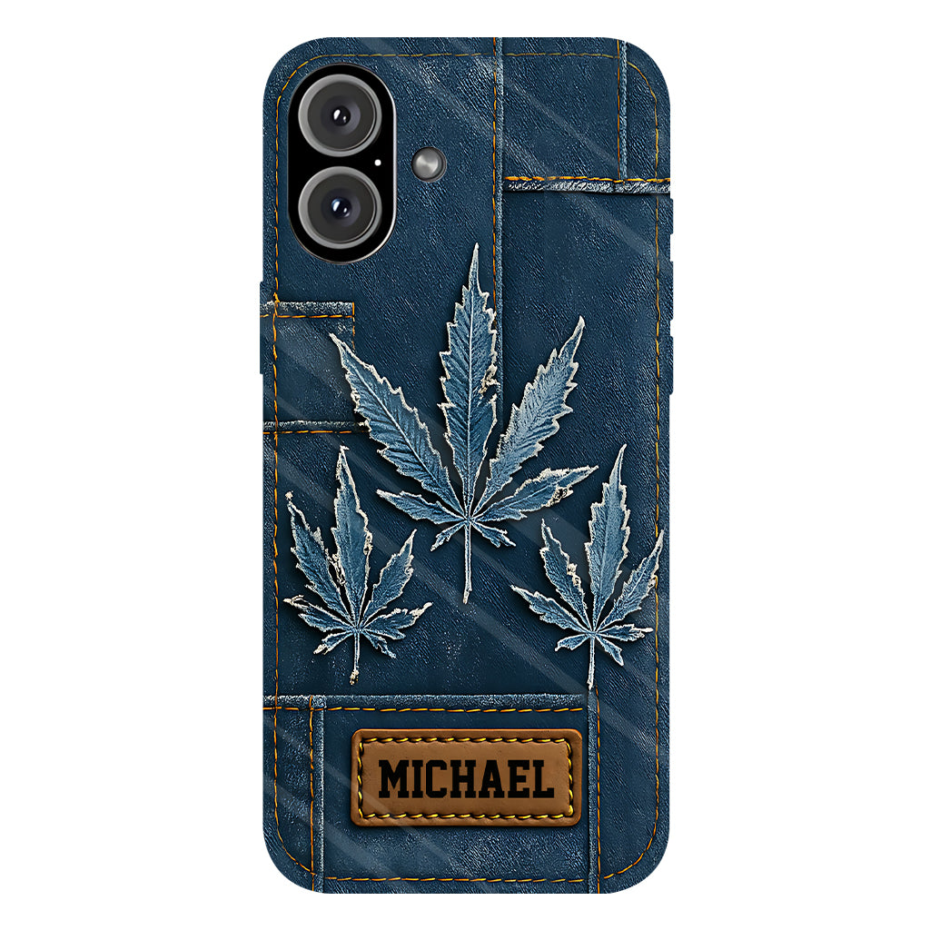 Distressed Denim Marijuanas - Personalized Weed Full Print Phone Case