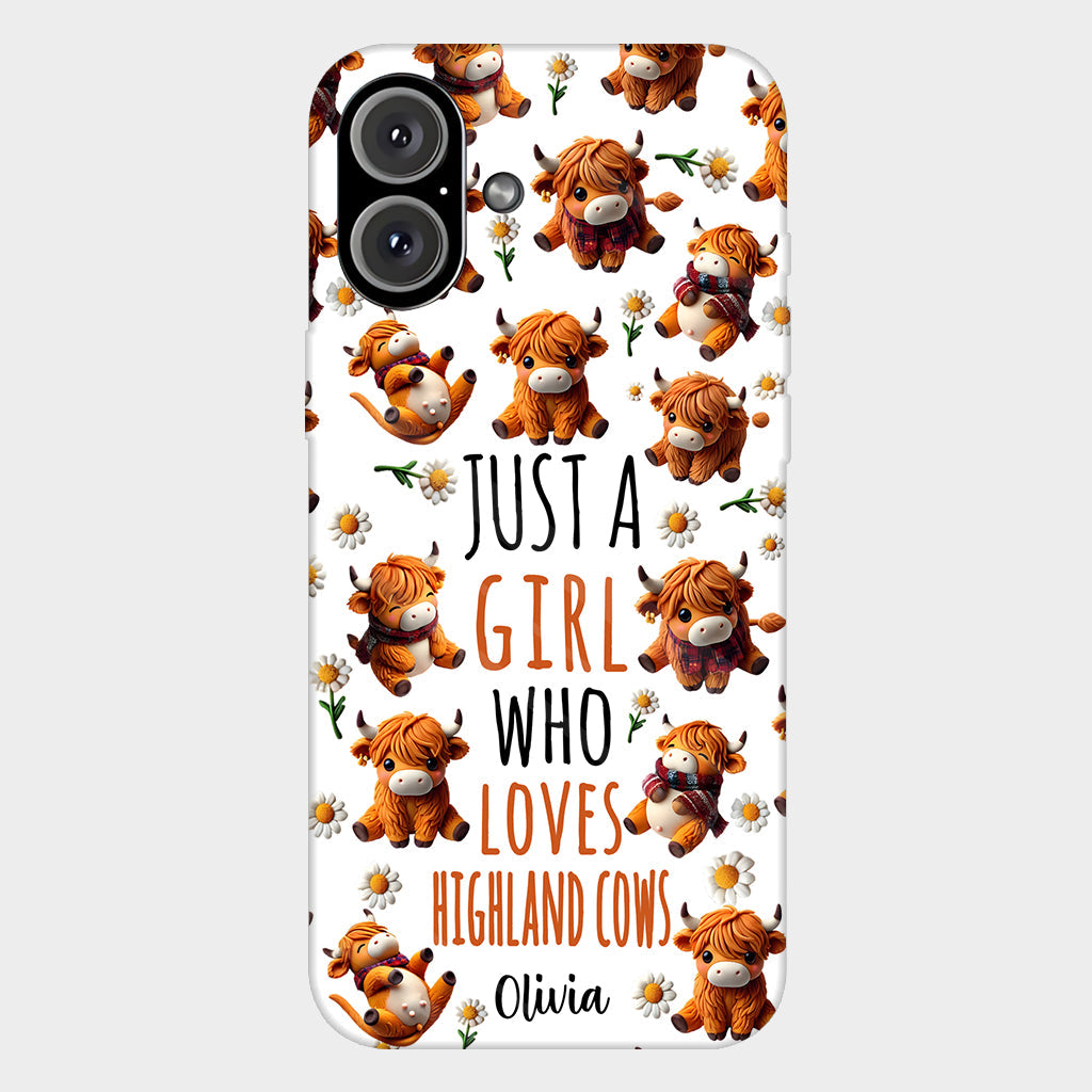 Just A Girl Who Loves Highland Cows - Personalized Highland Cow Full Print Phone Case