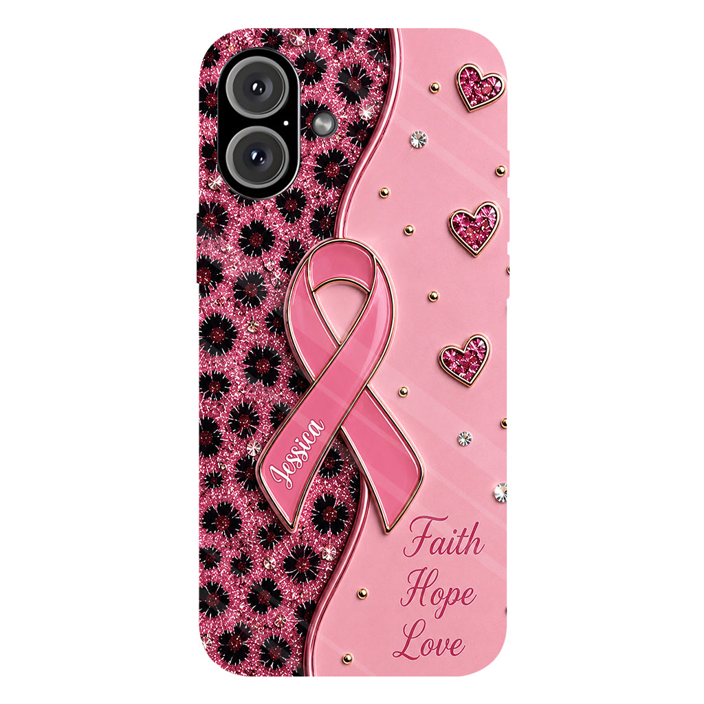 Pink Ribbon - Personalized Breast Cancer Awareness Full Print Phone Case