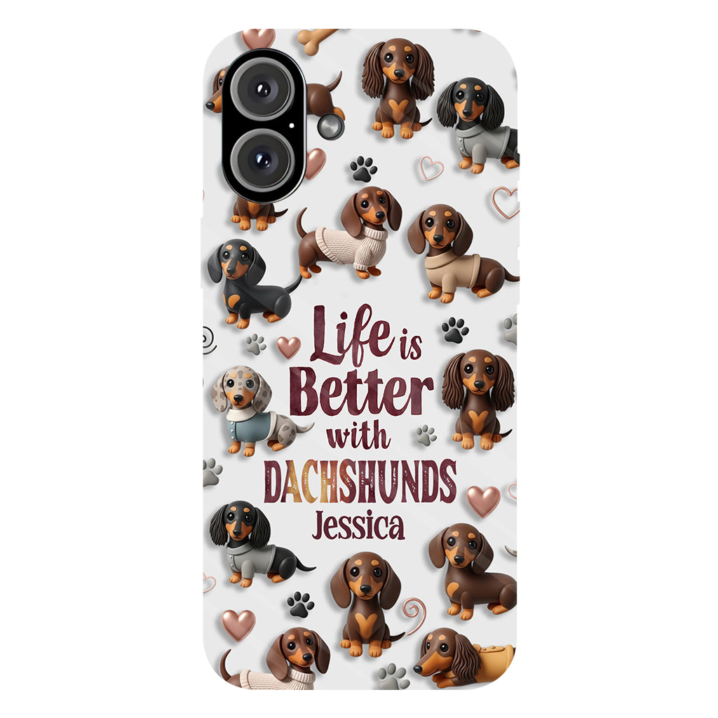 Juste une fille qui aime les chiens - Coque de téléphone personnalisée avec impression intégrale de chien