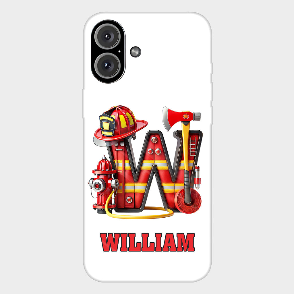 Alphabet Firefighter - Personalized Firefighter Full Print Phone Case