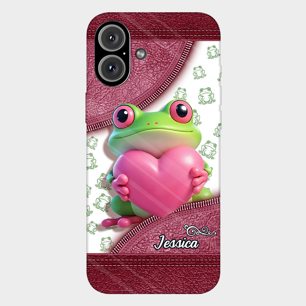 Coque de téléphone personnalisée Love Frog avec motif grenouille