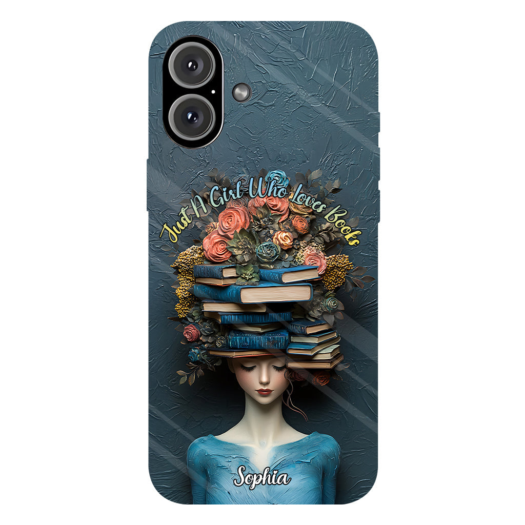 Une fille qui aime les livres - Coque de téléphone personnalisée avec impression intégrale d'un livre