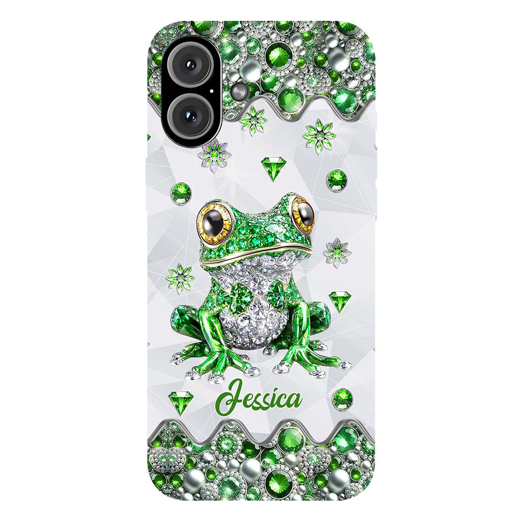 Une fille qui adore les grenouilles - Coque de téléphone personnalisée avec motif grenouille