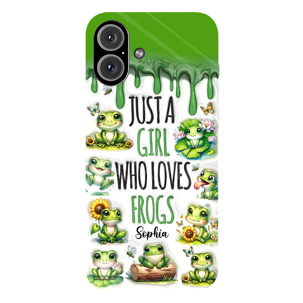 Une fille qui adore les grenouilles - Coque de téléphone personnalisée avec motif grenouille