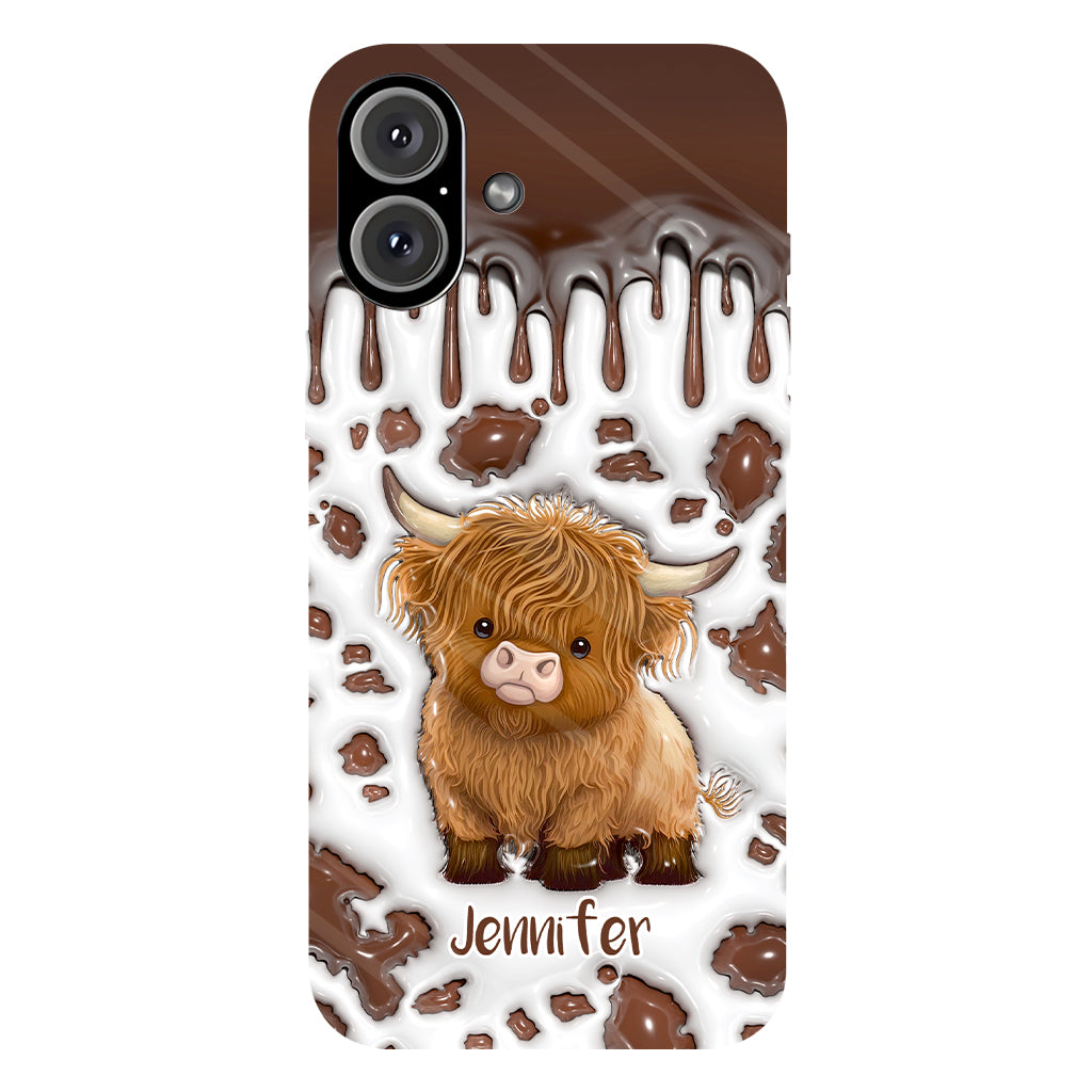 Juste une fille qui aime les vaches des Highlands - Coque de téléphone personnalisée avec impression intégrale