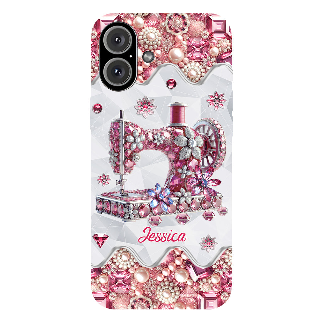 Coque de téléphone personnalisée « Juste une fille qui aime coudre » avec impression intégrale