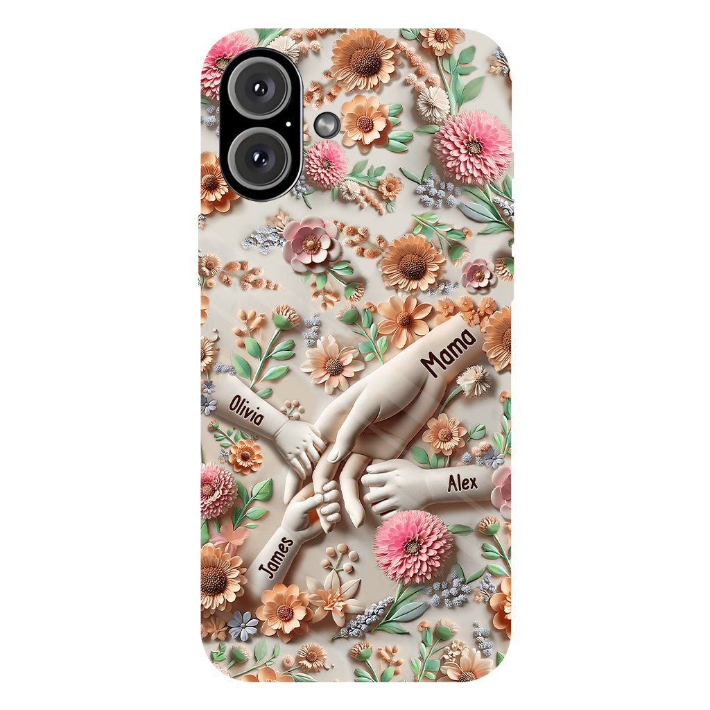 Tiens-nous la main - Coque de téléphone personnalisée avec impression intégrale pour maman