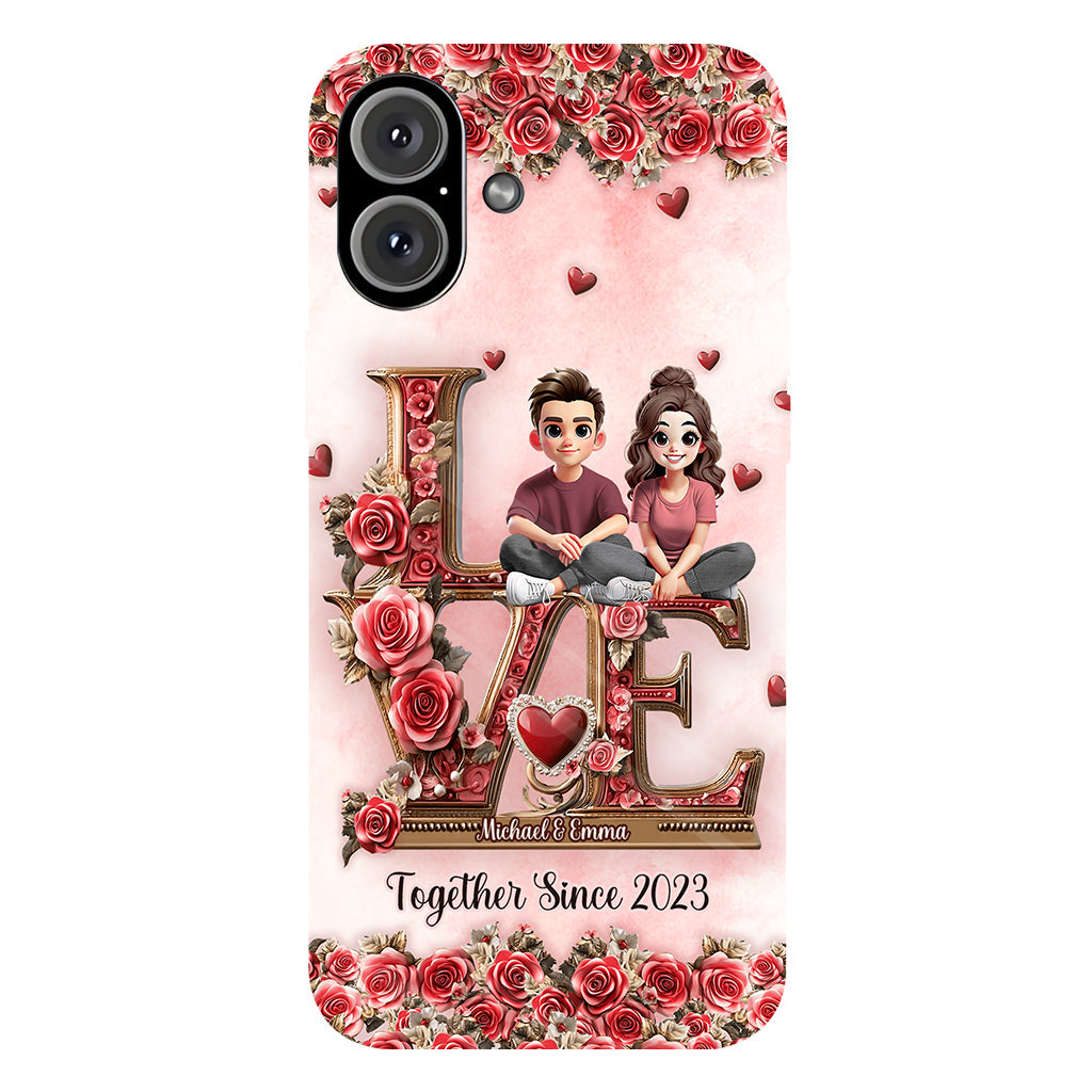 Je t'aimerai toujours - Coque de téléphone personnalisée pour couple avec impression intégrale