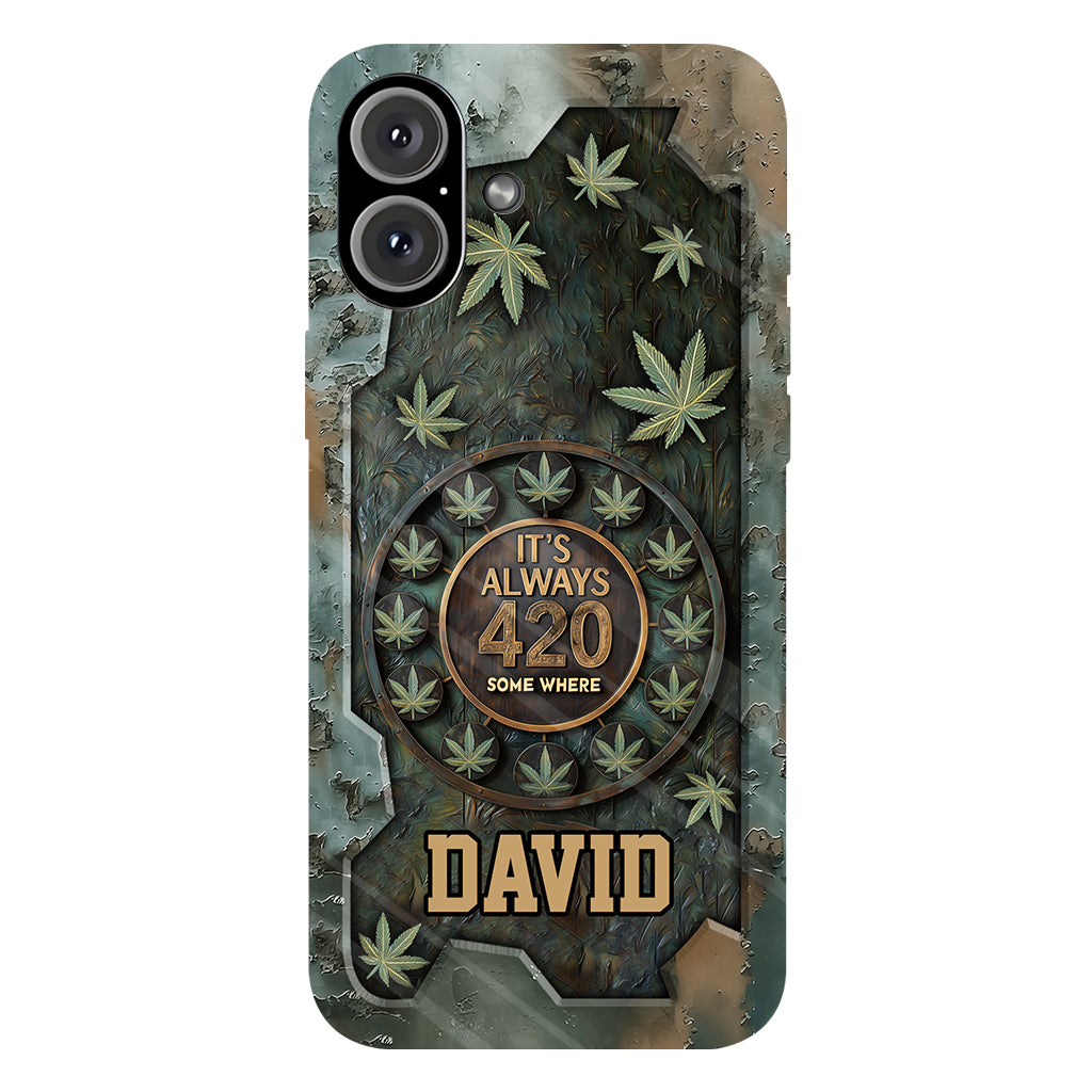 C'est toujours 420 - Coque de téléphone personnalisée avec impression intégrale sur le thème du cannabis