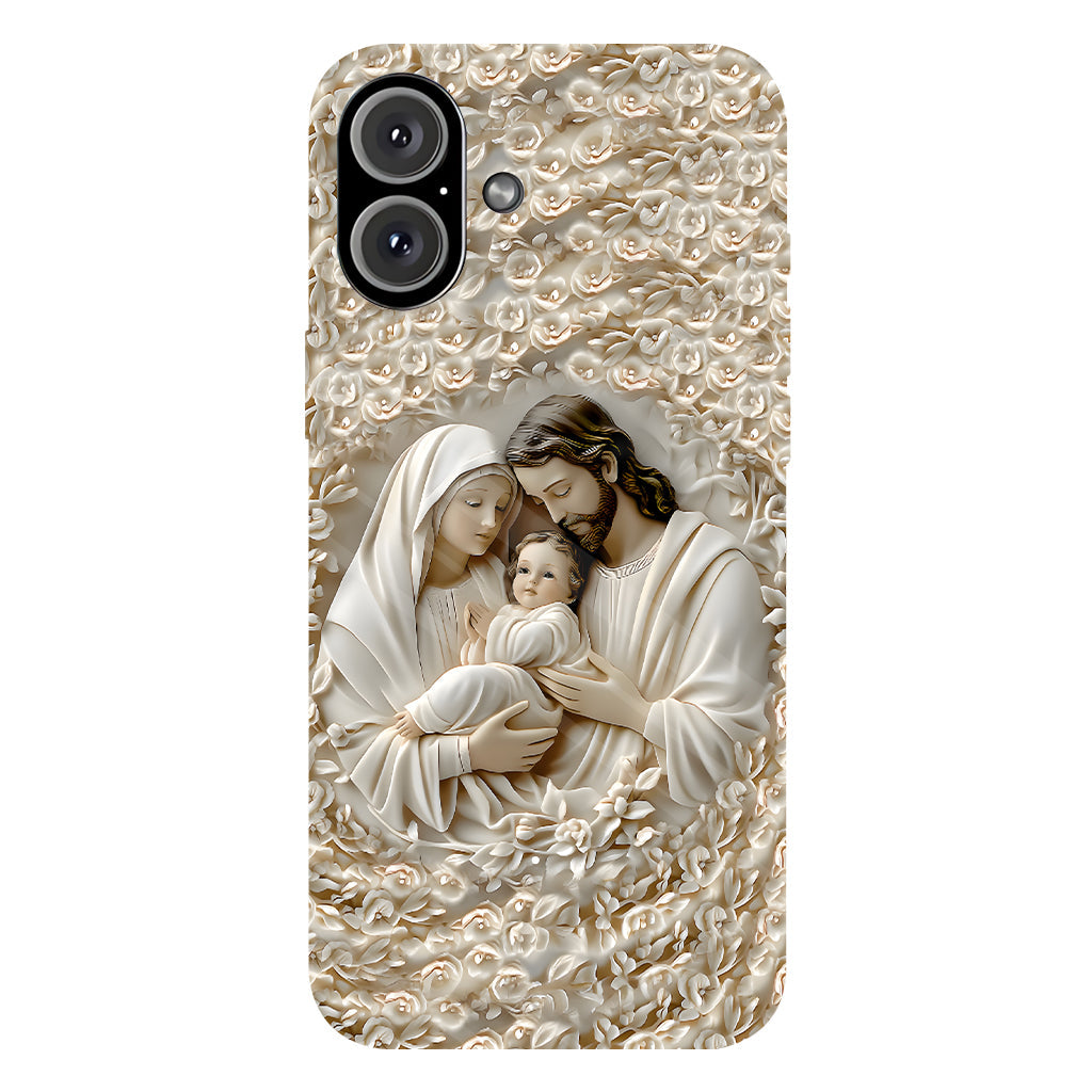 La Sainte Famille - Coque de téléphone personnalisée avec impression chrétienne intégrale