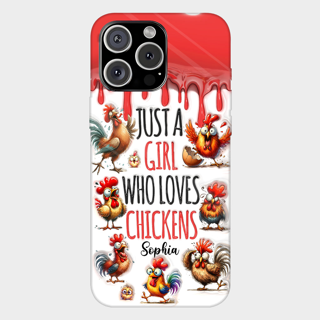 Just A Girl Who Loves Chicken - Personalized Chicken Full Print Phone Case