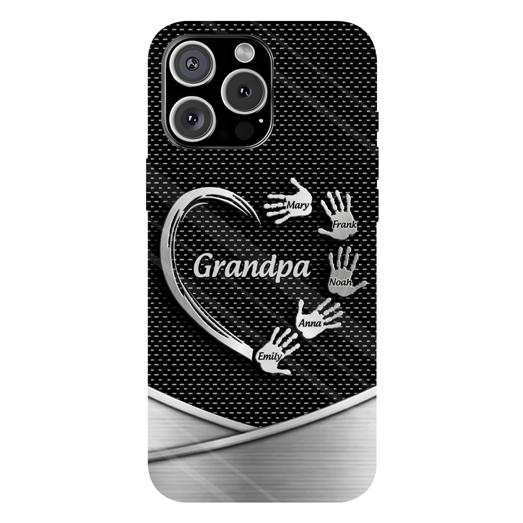 Grandpa Dad Kids Handprints - Personalized Father Full Print Phone Case