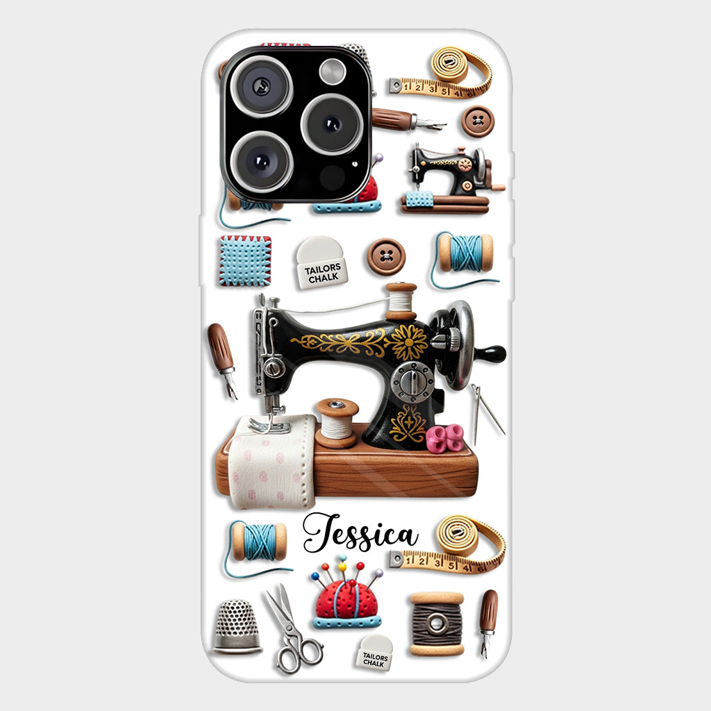 Superbe machine à coudre - Coque de téléphone personnalisée avec impression intégrale sur le thème de la couture