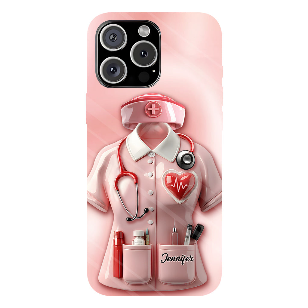 Les infirmières sont au cœur des soins de santé - Coque de téléphone personnalisée avec le texte intégral « Infirmière »