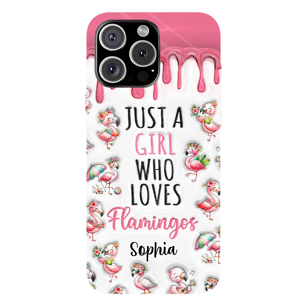 Just A Girl Who Loves Flamingos - Personalized Flamingo Full Print Phone Case