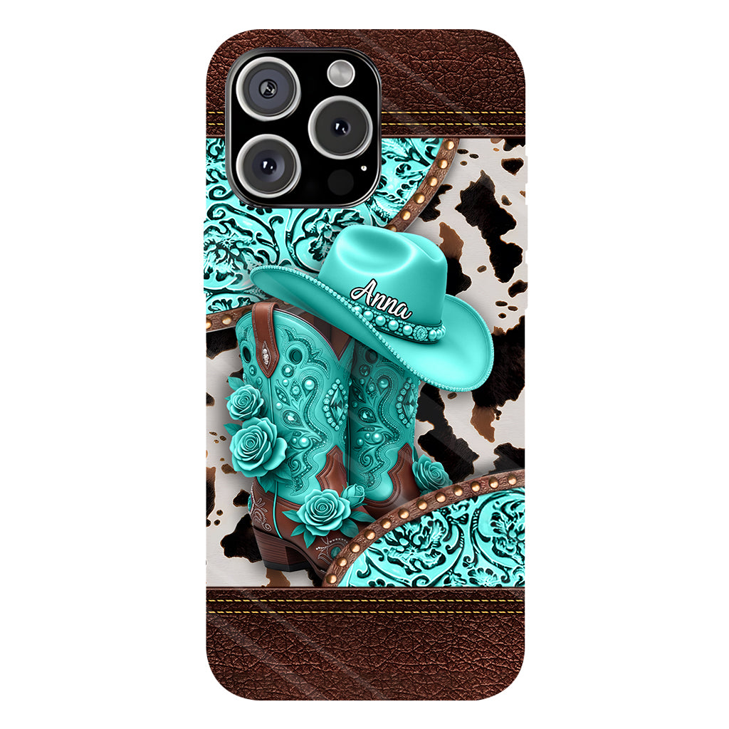 Western Cowgirl Boot - Personalized Cowgirl Full Print Phone Case