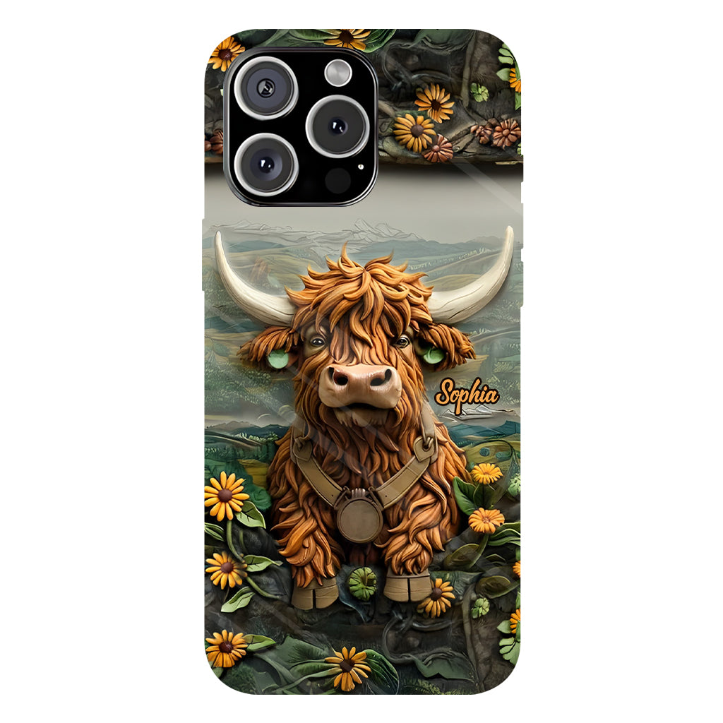 Coque de téléphone personnalisée avec imprimé vache des Highlands - Mignonne vache des Highlands