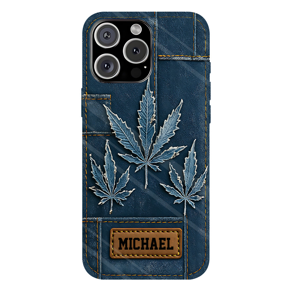 Distressed Denim Marijuanas - Personalized Weed Full Print Phone Case
