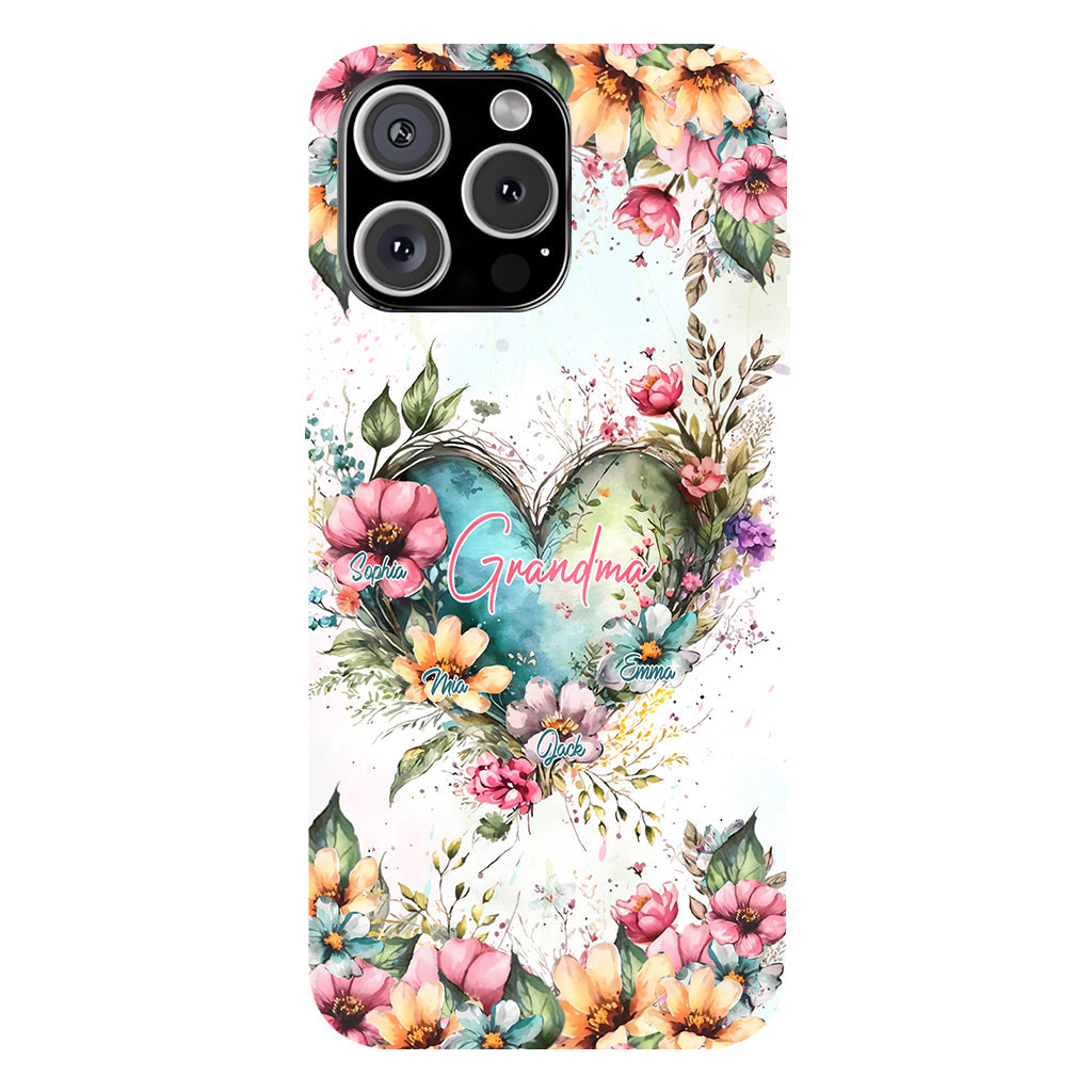 Les fleurs de la maman de grand-mère - Coque de téléphone personnalisée avec impression intégrale « Grand-mère »