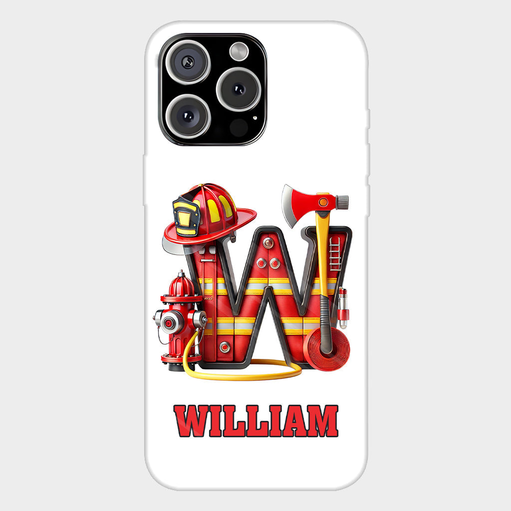 Alphabet Firefighter - Personalized Firefighter Full Print Phone Case