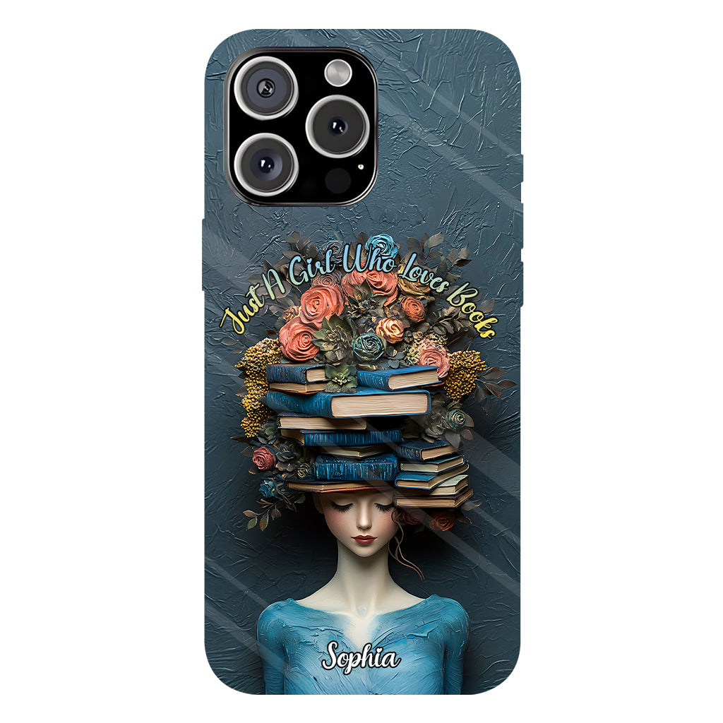 Une fille qui aime les livres - Coque de téléphone personnalisée avec impression intégrale d'un livre