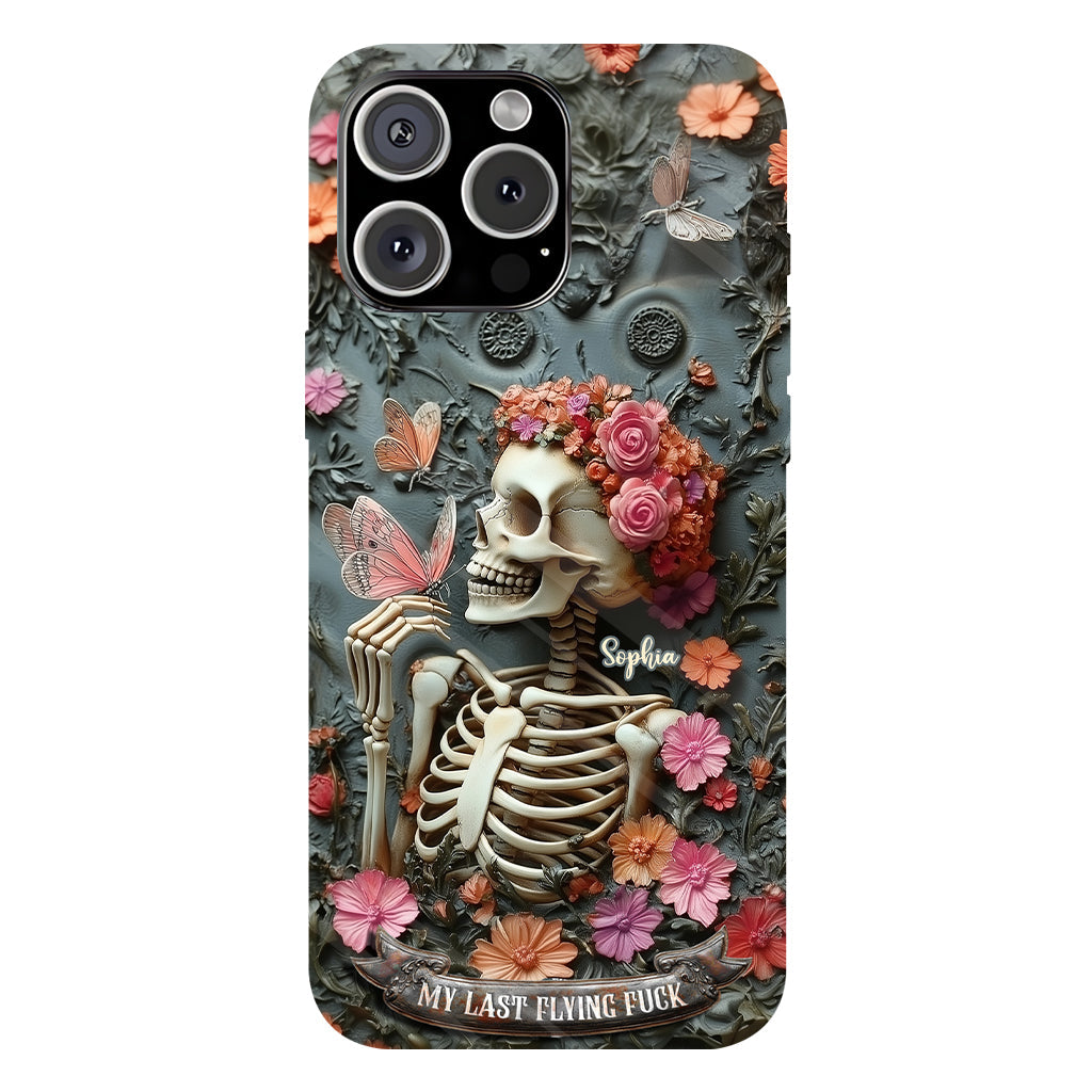 My Last Flying F*ck - Personalized Skull Full Print Phone Case