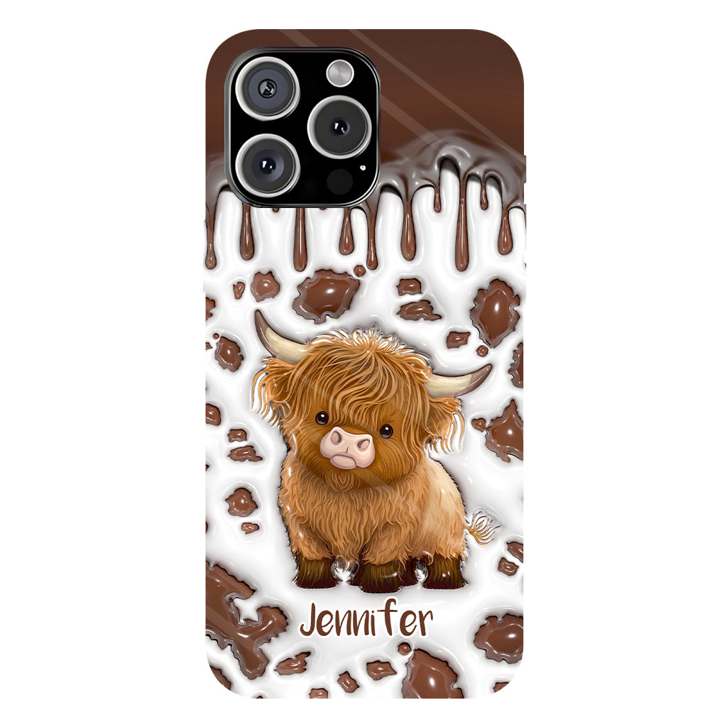 Juste une fille qui aime les vaches des Highlands - Coque de téléphone personnalisée avec impression intégrale