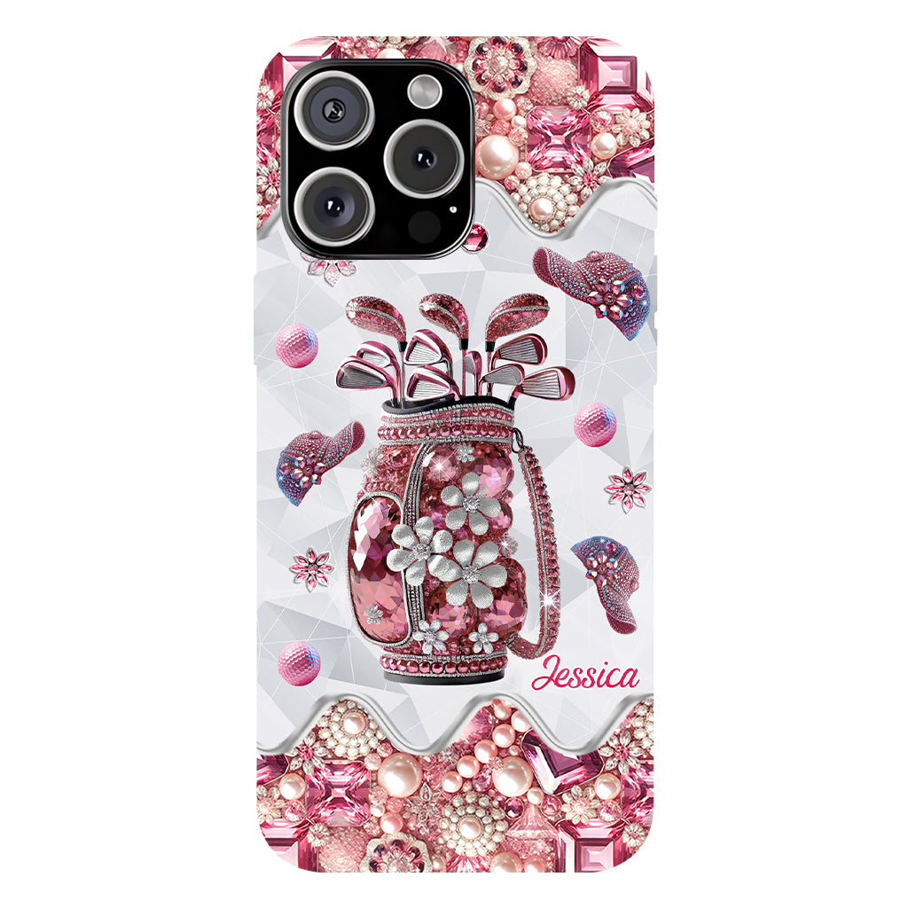 Une fille qui adore le golf - Coque de téléphone personnalisée avec imprimé golf intégral