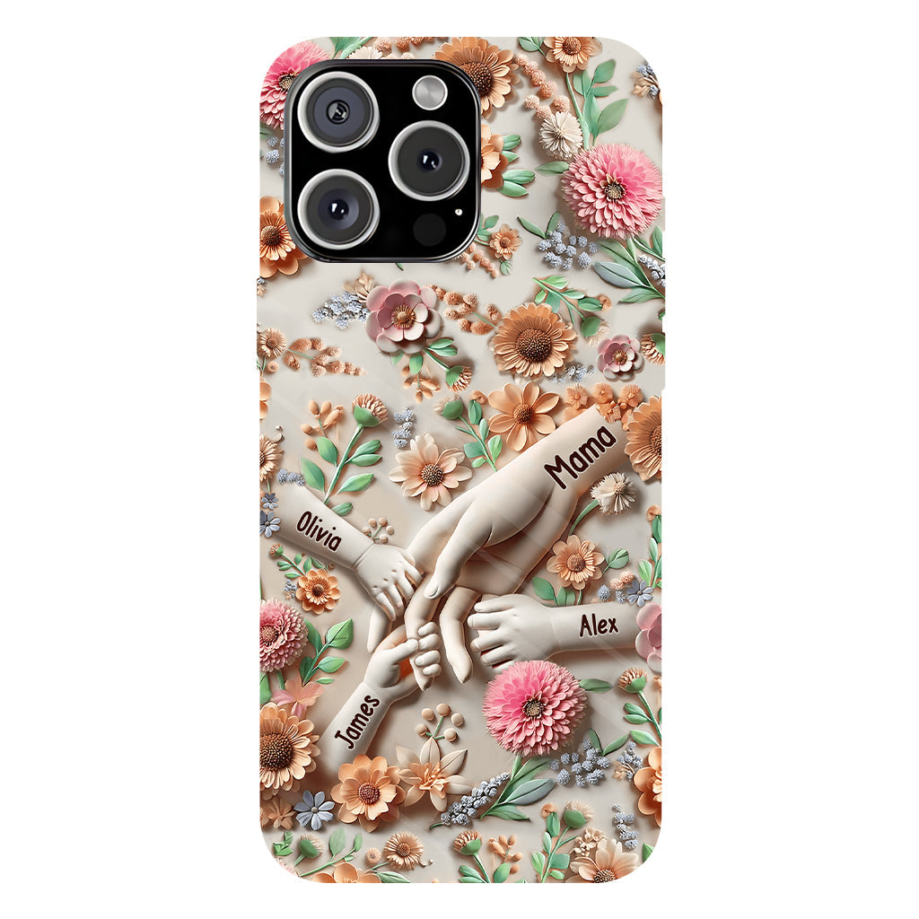 Tiens-nous la main - Coque de téléphone personnalisée avec impression intégrale pour maman
