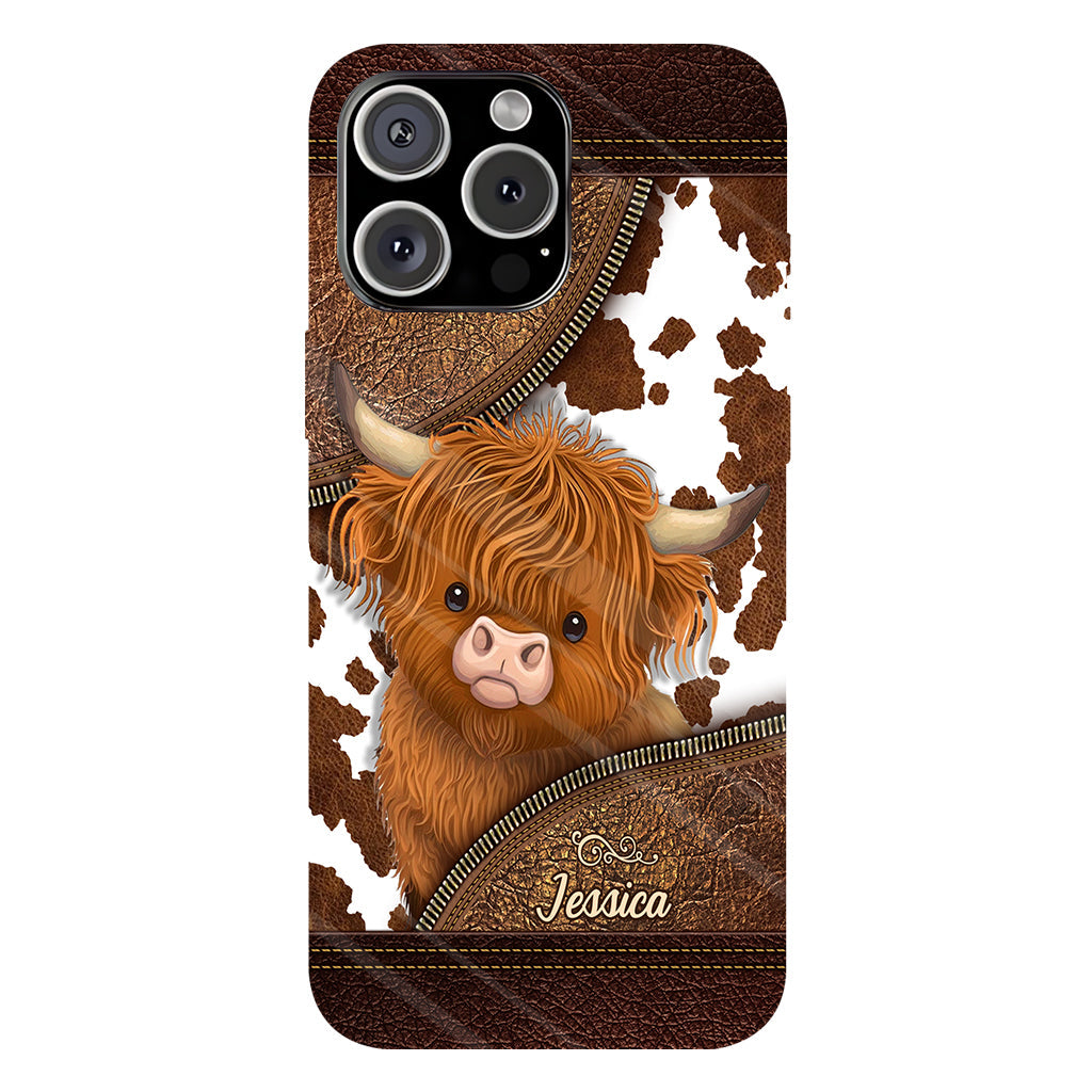 Juste une fille qui aime les vaches des Highlands - Coque de téléphone personnalisée avec impression intégrale