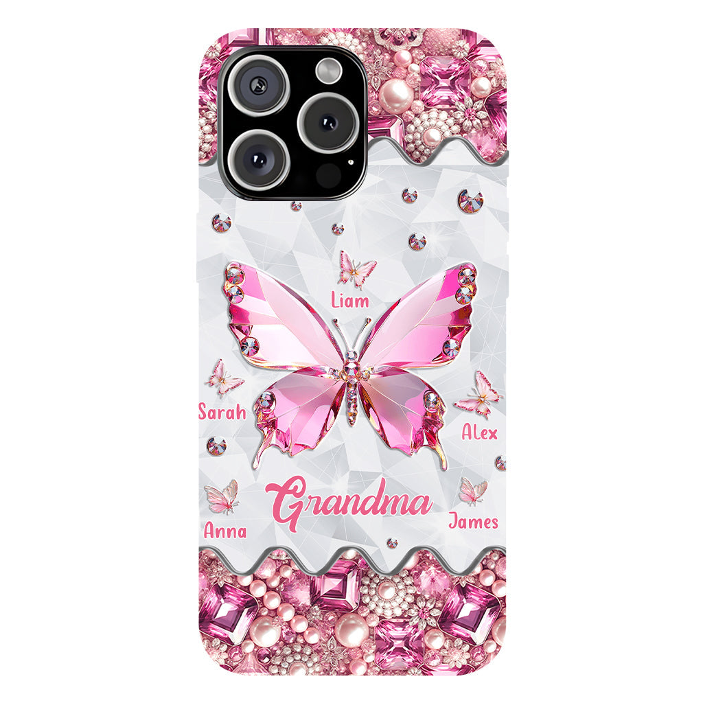 Grandma's Butterflies - Personalized Grandma Full Print Phone Case
