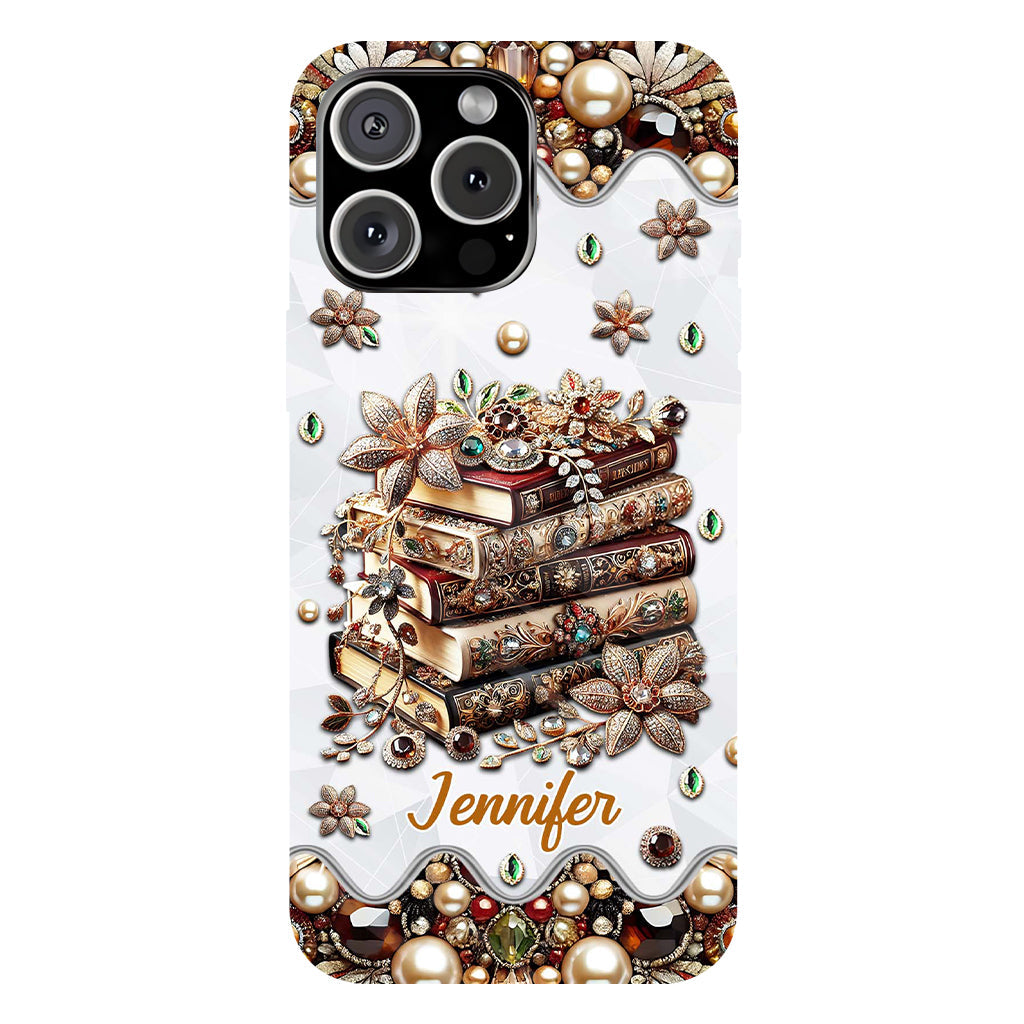 Une fille qui aime les livres - Coque de téléphone personnalisée avec impression intégrale d'un livre