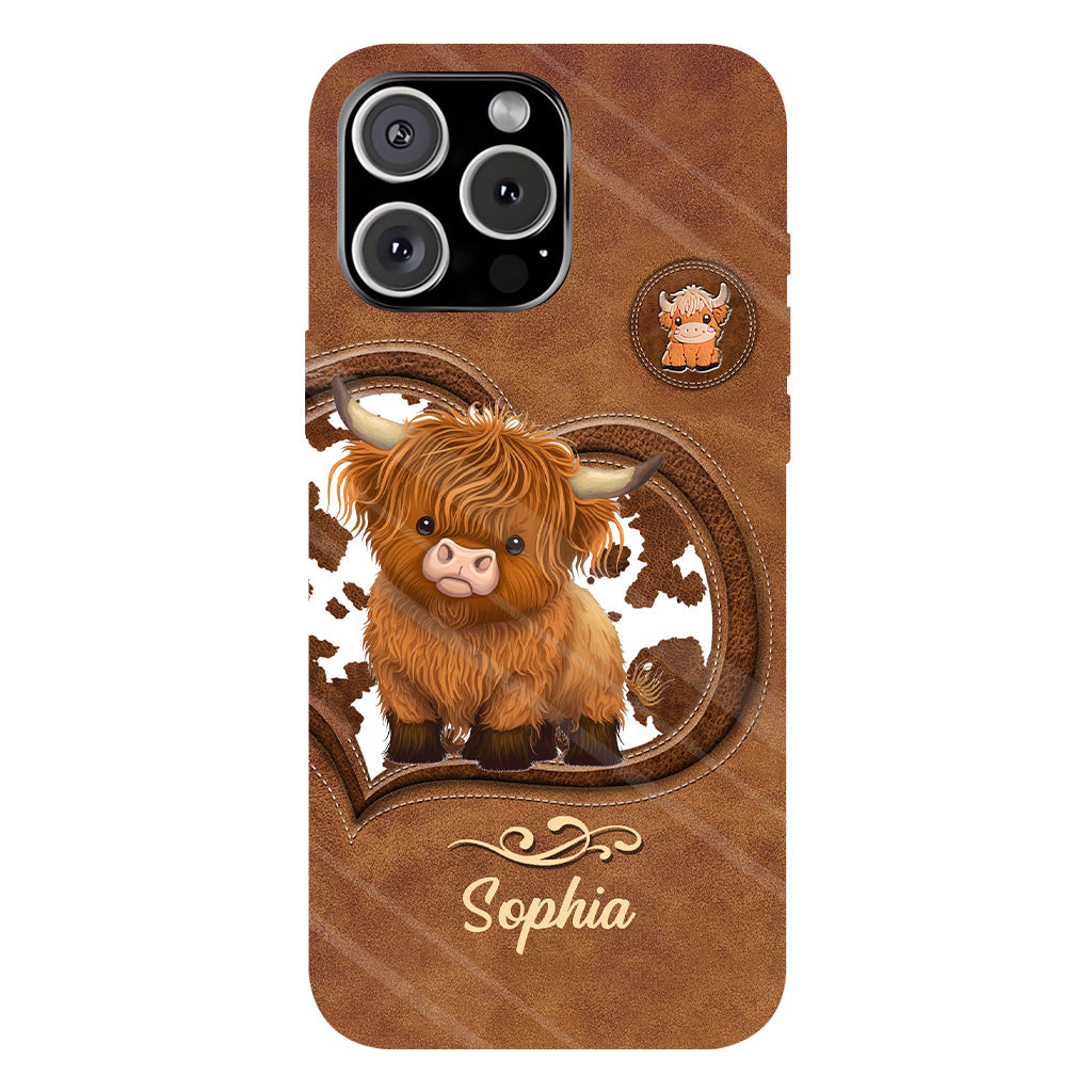 Cute Highland Cow - Personalized Highland Cow Full Print Phone Case