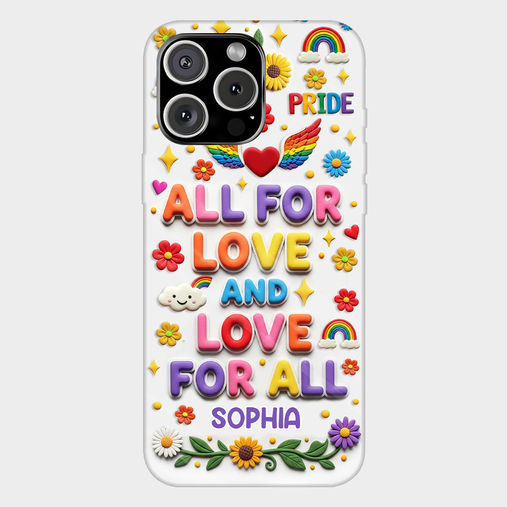 Tout pour l'amour et l'amour pour tous - Coque de téléphone personnalisée avec imprimé intégral en soutien LGBT