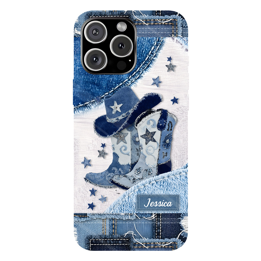 Bottes de cowgirl - Coque de téléphone personnalisée avec motif cowgirl