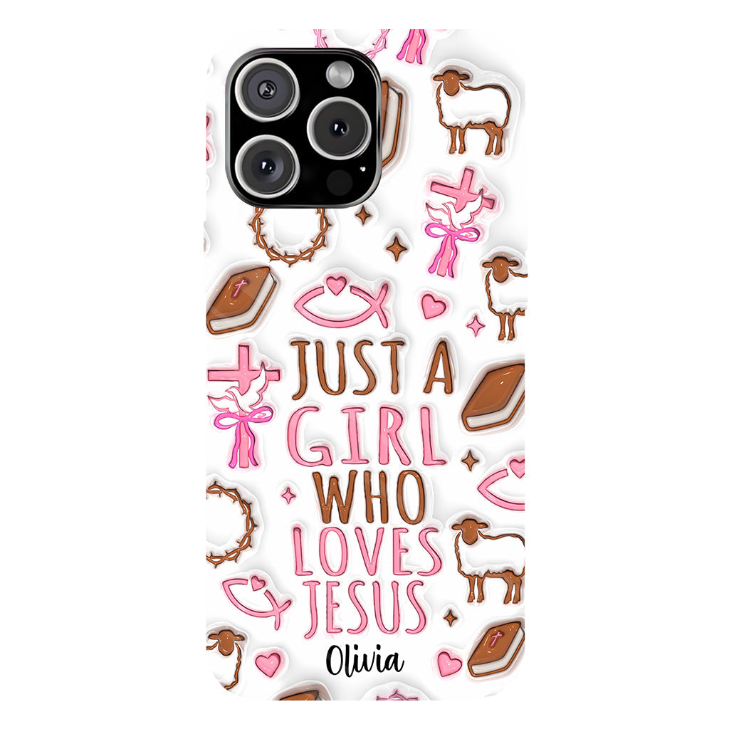 Juste une fille qui aime Jésus - Coque de téléphone personnalisée avec impression chrétienne intégrale