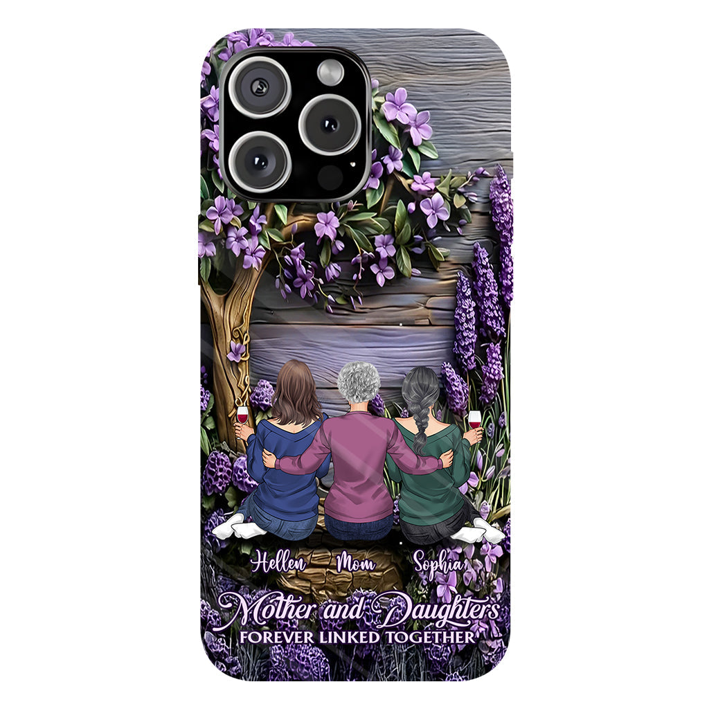 Mother And Daughters Forever Linked Together - Personalized Mother Full Print Phone Case