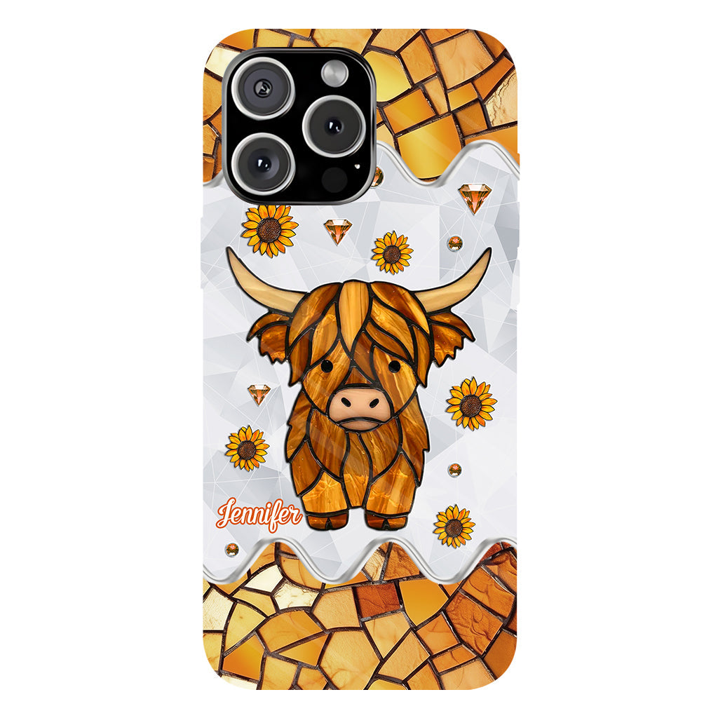 Adorable vache des Highlands - Coque de téléphone personnalisée avec imprimé intégral vache des Highlands