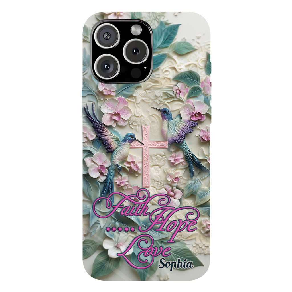 Faith Hope Love - Personalized Hummingbird Full Print Phone Case