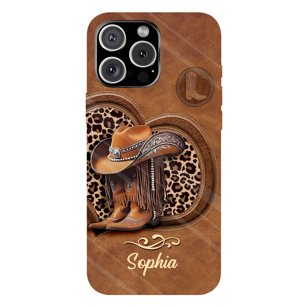 Bottes de cowgirl - Coque de téléphone personnalisée avec motif cowgirl