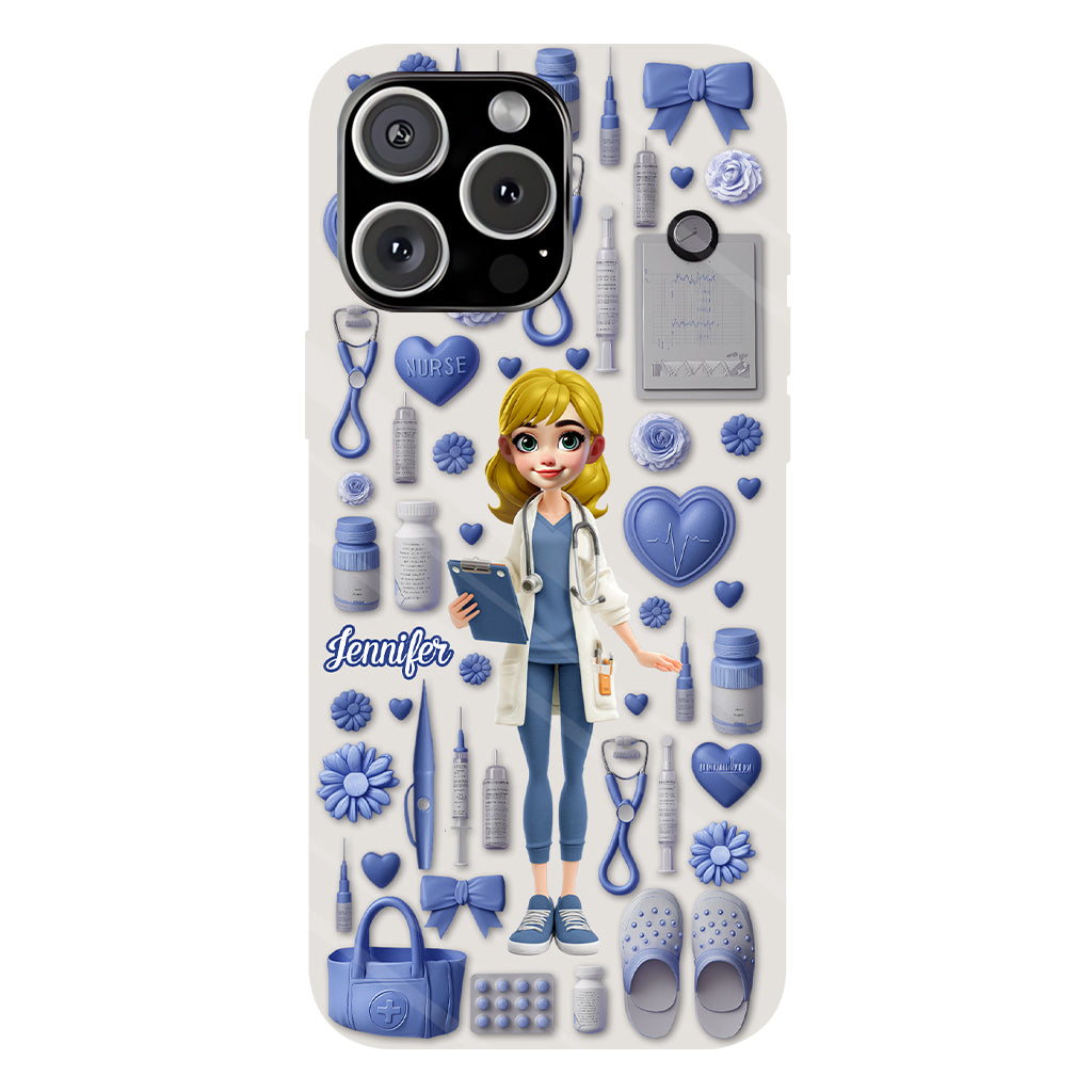 Le métier d'infirmière est un travail de cœur - Coque de téléphone personnalisée avec impression intégrale pour infirmière