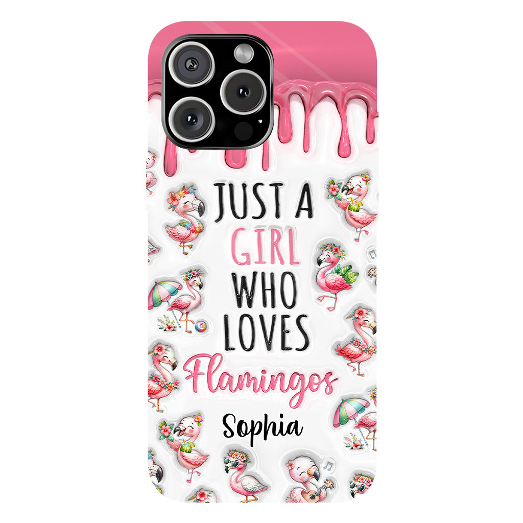 Just A Girl Who Loves Flamingos - Personalized Flamingo Full Print Phone Case