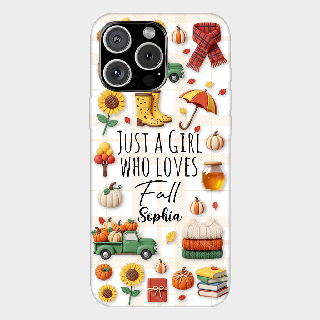 Juste une fille qui aime l'automne - Coque de téléphone personnalisée avec imprimé automnal
