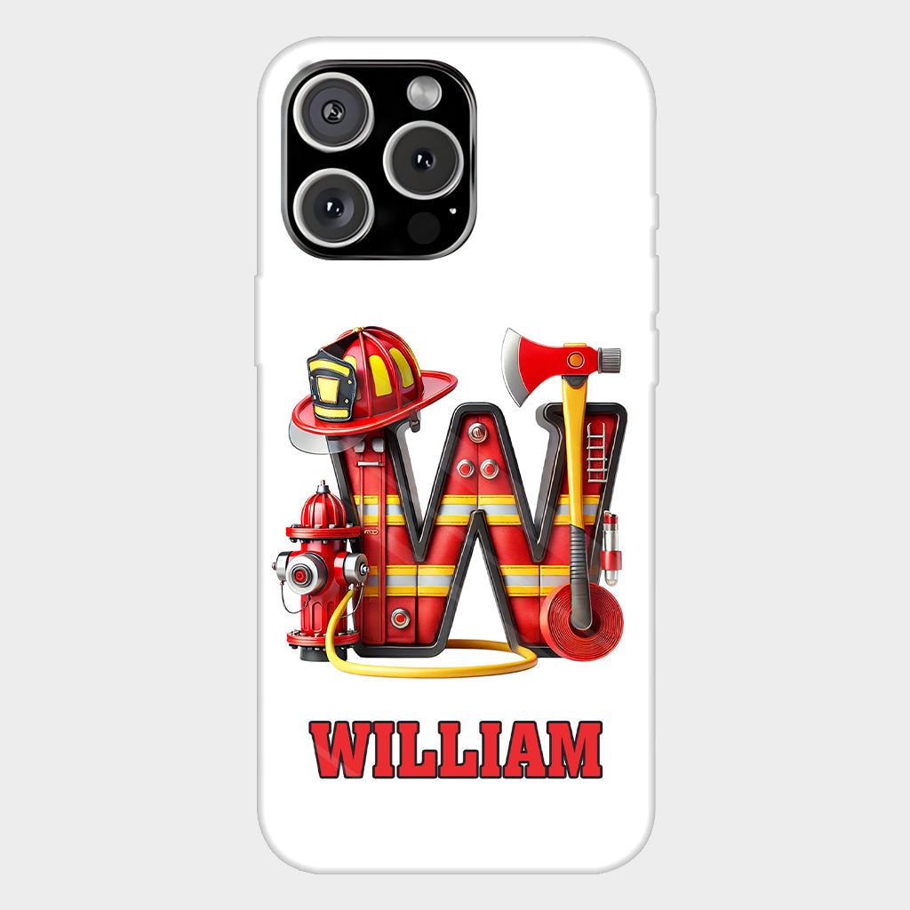 Alphabet Firefighter - Personalized Firefighter Full Print Phone Case