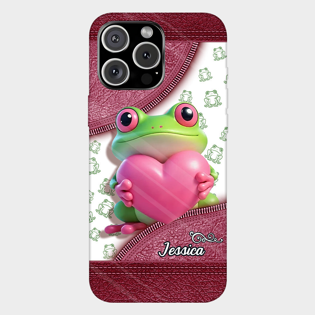 Coque de téléphone personnalisée Love Frog avec motif grenouille