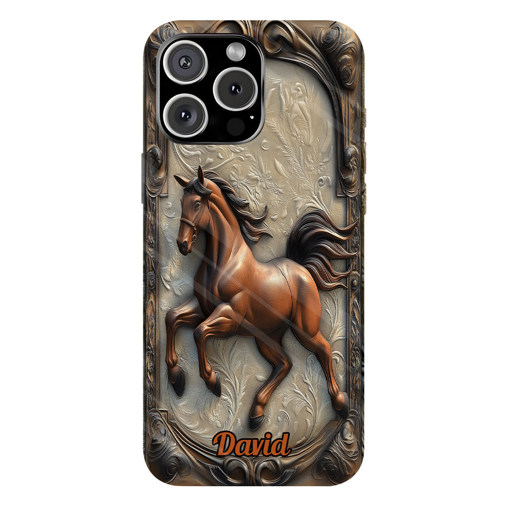 Coque de téléphone personnalisée Love Horse avec motif cheval intégral