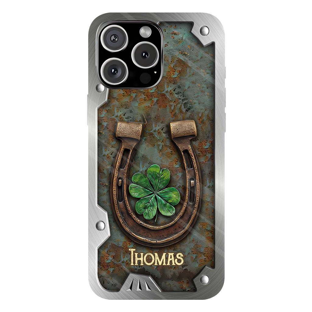 Lucky Horseshoe Shamrock - Personalized Horse Full Print Phone Case