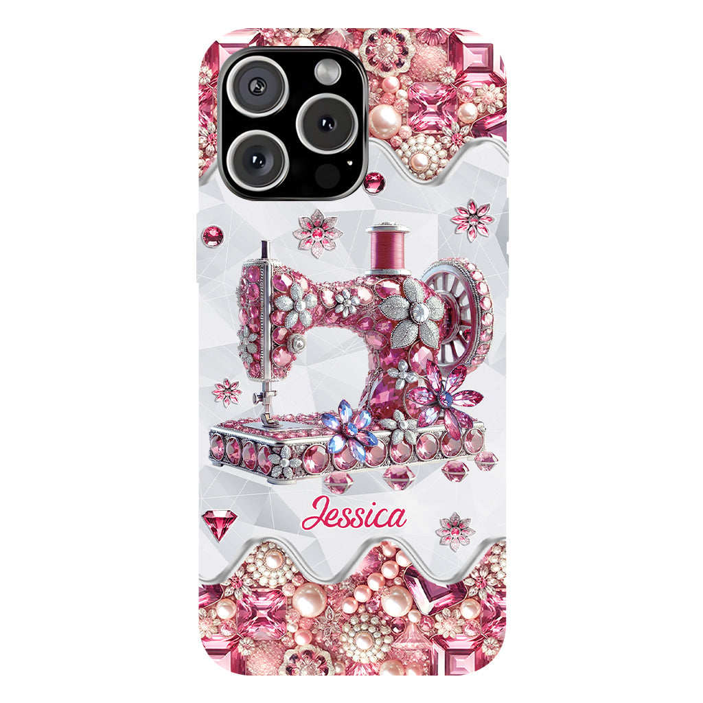 Coque de téléphone personnalisée « Juste une fille qui aime coudre » avec impression intégrale